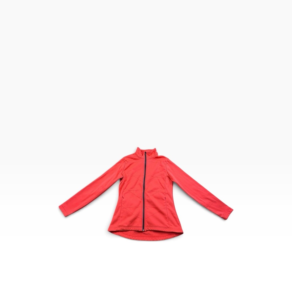 BCG Women's Coral Red Fleece Lined Full Zip Athletic Jacket Size Small